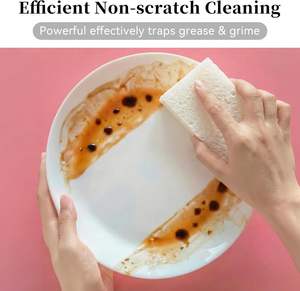 Éponge de nettoyage de cuisine en cellulose compressée, noire, super absorbante, naturelle, écologique et personnalisée - Product Image 5