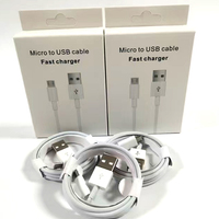 SKYLIGHT Hoge Kwaliteit V8 1M Afgeschermde Gevlochten TPE Micro USB Kabel Zuiver Koperen Geleider Milieuvriendelijk Wit 1-Jaar Garantie Oordopjes