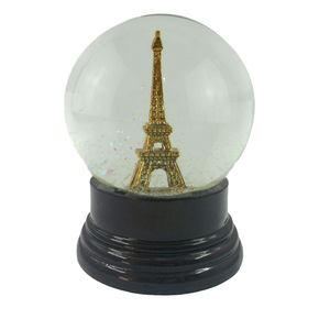 Grande boule à neige souvenir Paris France <span class=keywords><strong>Tour</strong></span> Eiffel 3d en résine vierge avec logo personnalisé - Product Image 1