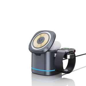 Estación de carga inalámbrica 3 en 1 exclusiva para dispositivos Apple iPhone, iwatch y <span class=keywords><strong>airpods</strong></span> <span class=keywords><strong>cargador</strong></span> inalámbrico rápido cubo de 15W - Product Image 2