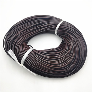 Black Smooth Round Cowhide Rope 1.0-3.0mm For <b>Bracelets</b> And Necklaces Wholesale Handmade Jewelry Material - Product Image 4