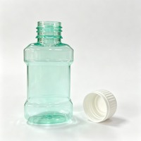 Bouteille carrée en PET transparent vert clair de 50 ml avec bouchon, flacon rectangulaire vide pour emballage de liquide de bain de bouche, cosmétiques et réactifs