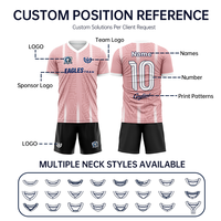 Ventes en gros de maillots de football en jersey 100% polyester, kits de football personnalisés, uniformes de football respirants pour hommes avec logo
