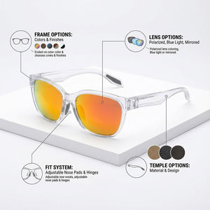 Yeni Özel Logo OEM Fabrika Direkt Satış Lüks Aynalı Lens UV400 Atletik Erkek Balıkçılık Açık Hava Spor Polarize Güneş Gözlüğü - Product Image 1