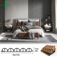 Panneau mural WPC PVC insonorisant, ignifuge et imperméable à motif géométrique pour usage commercial, domestique et divertissement, idéal pour les zones TV modernes