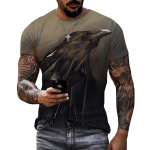 Raven Bird camicia stampata in 3D per uomo <span class=keywords><strong>2022</strong></span> animali camicia con stampa digitale per uomo personalizzata Unisex Over Print t-Shirt OEM e ODM - Product Image 4