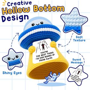 Belatelove UFO Decorativo da Scrivania all'Uncinetto Fatto a Mano - Regalo di Compleanno Motivazionale per Fidanzata o Insegnante |   SEI LA MIGLIORE COSA - Product Image 5