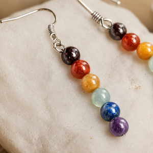 Pendientes Largos Artísticos con Borlas de Cuentas Redondas Multicolores Vintage para Mujer - Product Image 4