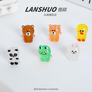 Juego de resina Lanshuo con figuras de animales que brillan en la oscuridad, para manualidades, joyería, decoraciones coleccionables. - Product Image 2