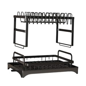 Kitchen Countertop <b>Dish</b> Rack Rustproof Over Sink <b>Dish</b> Drain Rack Space-Saving 2-Tier <b>Dish</b> Drying Rack with Utensil Holder - Product Image 1