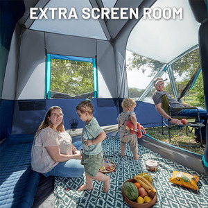 Tente de <span class=keywords><strong>camping</strong></span> familiale grande taille, imperméable, résistante aux intempéries et aux UV, portable, pour 5 à 9 personnes, pour SUV, avec sac de rangement - Product Image 2