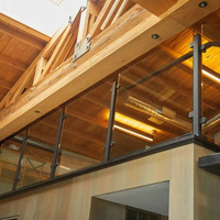 Poteau de fixation encastré EKOO pour balustrade en verre trempé en acier inoxydable pour escalier intérieur