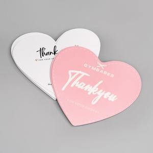 Impression de cartes de remerciement en forme de cœur de haute qualité, logo personnalisé, impression 350 g/m², 700 g/m², rose, blanc, logo en relief - Product Image 5