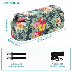 Benutzer definierte hawaiian ische Design Hau Flower langlebige leichte Mumie Aufbewahrung tasche Baby Kinderwagen Windel geändert Organizer Mumien tasche - Product Image 3
