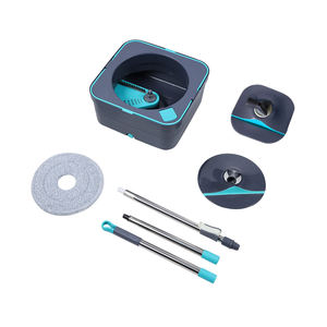 Produit de nettoyage ménager haute efficacité microfibre carré filature seau vadrouille télescopique humide/sec nettoyant sale poteau <span class=keywords><strong>en</strong></span> acier - Product Image 6