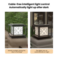 Bon prix IP55 lumière LED solaire extérieure étanche clôture de jardin et porte colonne lumineuse avec alimentation par batterie