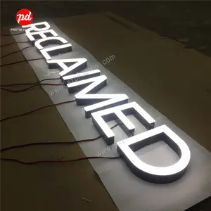 Tanda Logo Bisnis 3D Kustom Lampu Depan Luar Ruangan Tanda Huruf Led Saluran, Surat Tanda Led untuk Papan Iklan Toko