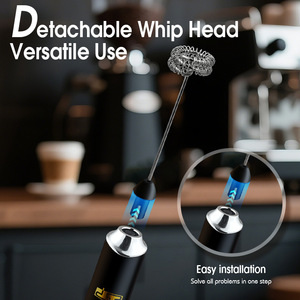 Dsp Electric Milk Frother Rechargeable <b>Battery</b> <b>Operated</b> Mini Handheld Coffee Tea Maker Stainless Steel Cylinder Design - Product Image 4