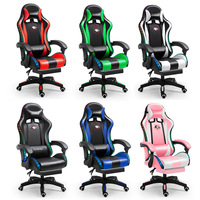 Chaise de bureau industrielle pivotante en cuir PU noir/doré à dossier haut avec fonction massage, idéale pour le gaming et le cockpit, livraison gratuite