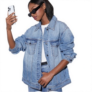Women's <b>Cropped</b> <b>Denim</b> <b>Jacket</b> Vintage Blue Button Closure Casual Street Style OEM Custom Fashion Outerwear Premium Quality Fit - Product Image 3