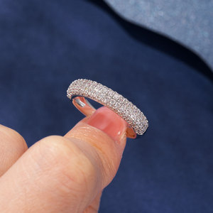 Sáng bóng sang trọng 5A Cubic Zirconia Micro Pave cổ điển không thấm nước mạ Vàng cụm Iced out hiphop nhẫn cho phụ nữ và nam giới - Product Image 4