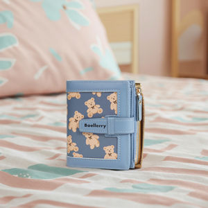 Billetera Rfid Cuero Mujer Dama Custom logo Pu in pelle Mini <span class=keywords><strong>portafoglio</strong></span> per carte carino con stampa orso <span class=keywords><strong>rosa</strong></span> di fascia alta <span class=keywords><strong>portafoglio</strong></span> per ragazze di lusso 2025 - Product Image 6