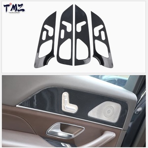 Mercedes-Benz GLE 2020 sağdan direksiyonlu araçlar için tam set orta konsol gösterge paneli siyah karbon fiber iç döşeme kaplama kiti - Product Image 3
