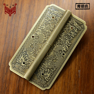Bisagra de latón antiguo estilo chino para puerta de armario, montaje en superficie, diseño de dragón tallado Ming Qing, para armario, estantería, muebles - Product Image 1