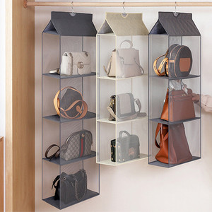 Dust-proof Wardrobe Closet Storage Holder Bag 2/3/4 Pockets Wall Hanging Handbag Organizer