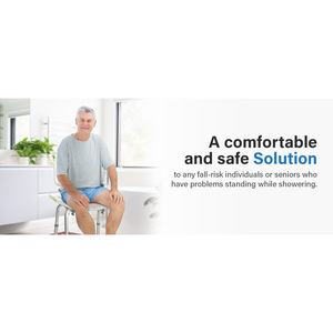 Chaise de douche standard avec dossier réglable en hauteur, équipement de sécurité pour salle de bain en alliage d'aluminium - Product Image 3