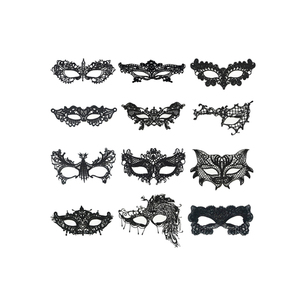 Vente chaude Soluble Dans L'eau Dentelle-facial-masque Lait Soie Noir Blanc Dentelle Visage Feuille Mascarade Masque De Fête - Product Image 1