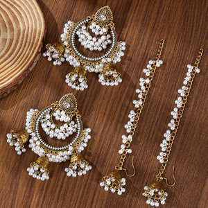 Pendientes Largos con Flecos y Campanas de Estilo Indio, Inspirados en la Cultura Tribal Bohemia, en Tono Dorado, con <span class=keywords><strong>Cadena</strong></span> para el Cabello - Product Image 4