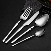Ensemble de couverts en acier inoxydable 410, design argenté et doré, couteau, fourchette, cuillère, faible MOQ, échantillon pour cuisine et fête