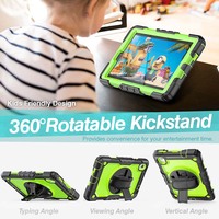 Housse de tablette en silicone pour Lenovo Tab M8 HD /FHD 8.0 TB-8505X TB-8705X avec sangle pour les mains, sangle d'épaule et support rotatif