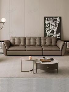 Canapé moderne en cuir PU capitonné trois places avec accoudoirs rembourrés pour salon - Product Image 5