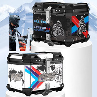 Boîte arrière universelle pour moto en aluminium, étanche, avec système de déverrouillage rapide en 3 étapes et doubles serrures en acier inoxydable, capacité 36L-65L