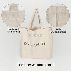 Bolsa de algodón reciclado natural y bolsa de lona personalizada - Product Image 2