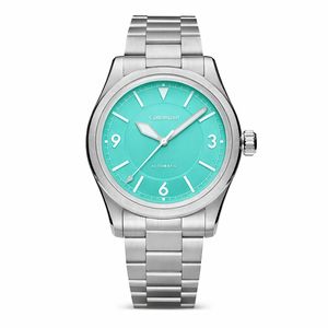 นาฬิกาข้อมือผู้ชายแบบสั่งทำพิเศษ กระจกแซฟไฟร์ทรงโดม นาฬิกาผู้ชายแบบเป็นทางการ เครื่องจักรกล Miyota 9015 พร้อมปฏิทิน - Product Image 2