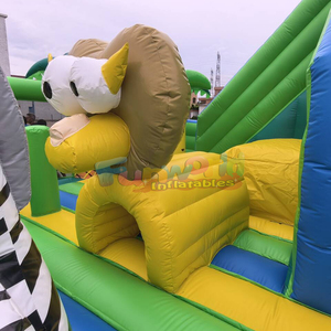 Castillo inflable comercial para fiestas infantiles, con tobogán, parque infantil inflable con temática de jungla y safari. - Product Image 6