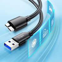 Cable Adaptador USB 3.0 Tipo A a USB 3.0 Micro B Macho, Cable de Sincronización de Datos para Disco Duro Externo HDD