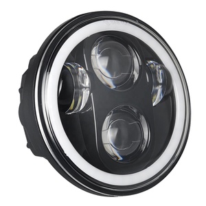 Faro LED de 5.75 Pulgadas para Accesorios <span class=keywords><strong>Harley</strong></span> Davidson Sportster <span class=keywords><strong>1200</strong></span> 883 Dyna Softail, Faro Redondo para Motocicleta con Anillo Halo - Product Image 3