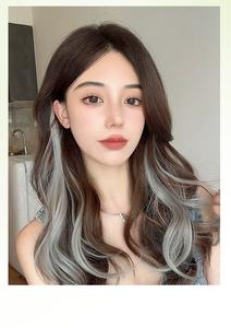 วิกผมผู้หญิงย้อมสีแบบห้อยหูและ<span class=keywords><strong>ไฮ</strong></span><span class=keywords><strong>ไล</strong></span>ต์แบบไร้รอยต่อสไตล์กลุ่มผู้หญิงแฟชั่นบุคลิกภาพ - Product Image 6