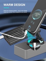 Support de téléphone avec haut-parleur sans fil et lumières RGB, Bluetooth 5.3, batterie 2000 mAh, design portable
