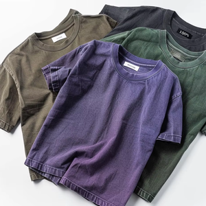 Camiseta Unisex de Algodón 100%, Estilo Jersey, Lavado Ácido, Talla Grande, Lisa, Personalizable, Marca OEM, Informal, para Hombre y Mujer - Product Image 1