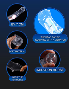 Ingrosso Lepin realistico manicotto del pene stimolatore del clitoride <span class=keywords><strong>G</strong></span> <span class=keywords><strong>Spot</strong></span> 10 potente vibrazione impermeabile 75G lupo dente preservativo - Product Image 5