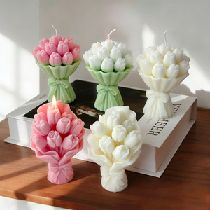 Vela Aromática con Aroma a Ramo de Tulipanes, Cera de Soya, Sin Humo, Decoración Premium para el Hogar, Regalo de Cumpleaños, Recuerdo de Boda - Product Image 1