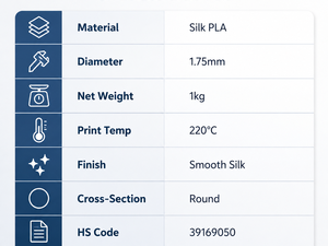 Filamento PLA de Seda Neutro de 1.75mm y 1kg, Acabado Sedoso Sin Líneas, para Impresora 3D Bambu Lab, para Moldeo en Casa, 220C - Product Image 5