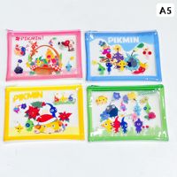 Sac de rangement portable à fermeture éclair en PVC translucide avec impression numérique, motifs de personnages de dessins animés créatifs, 4 tailles, pour papeterie et livres