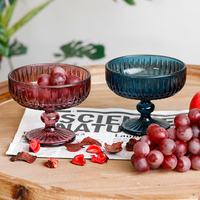 Glazen schaal met zwaardgraspatroon, 265ml, gekleurd vintage cocktailglas voor bar, martini, fruitmocktails en dranken.