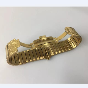 Correa <span class=keywords><strong>de</strong></span> Reloj <span class=keywords><strong>de</strong></span> Lujo para <span class=keywords><strong>Apple</strong></span> <span class=keywords><strong>Watch</strong></span> Series Universal con Banda Metálica, Logotipo Grabado Profundo, Artesanía Exquisita, Correa <span class=keywords><strong>de</strong></span> Reloj Dorada - Product Image 4